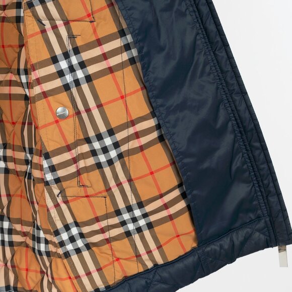 Burberry Baughton Navy Belted Hooded Quilted Coat - Picture 13 of 16